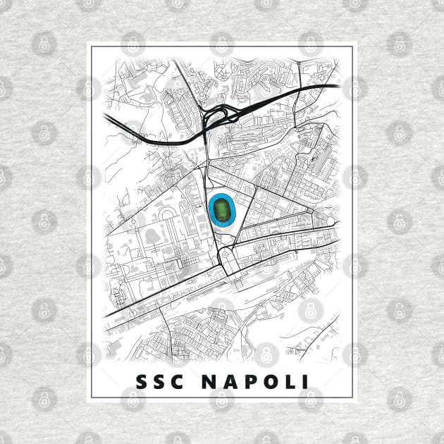 SSC Napoli Stadium map design white by TopFootballStadiums